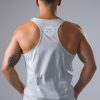 Mens stringer vest tops in heathered grey and white 5 | symmetry athletics