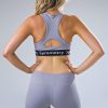 womens sports bra in grey and black 2 | womens high waisted leggings in grey | symmetry athletics